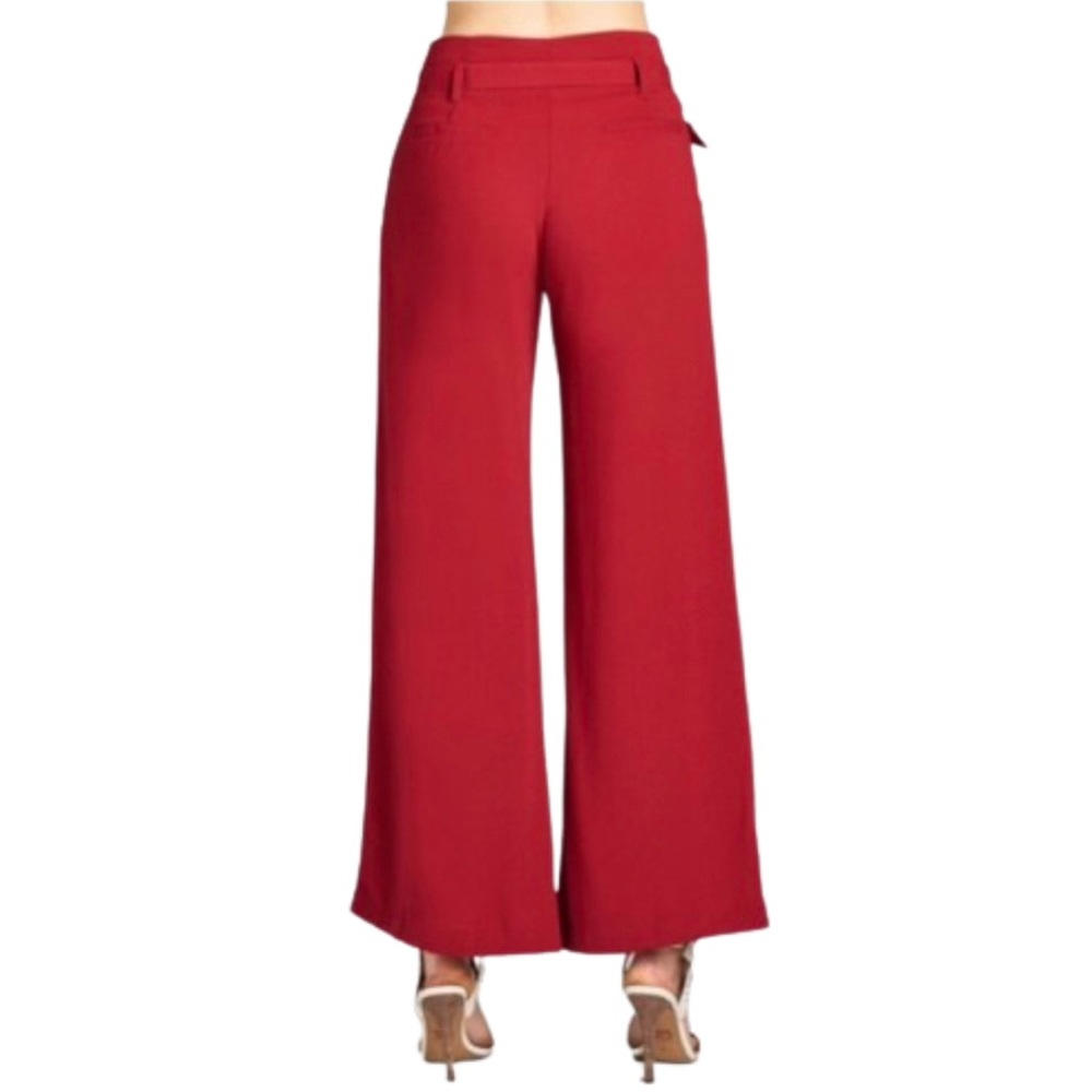 Red Wide Leg Pants - Picture 3 of 6